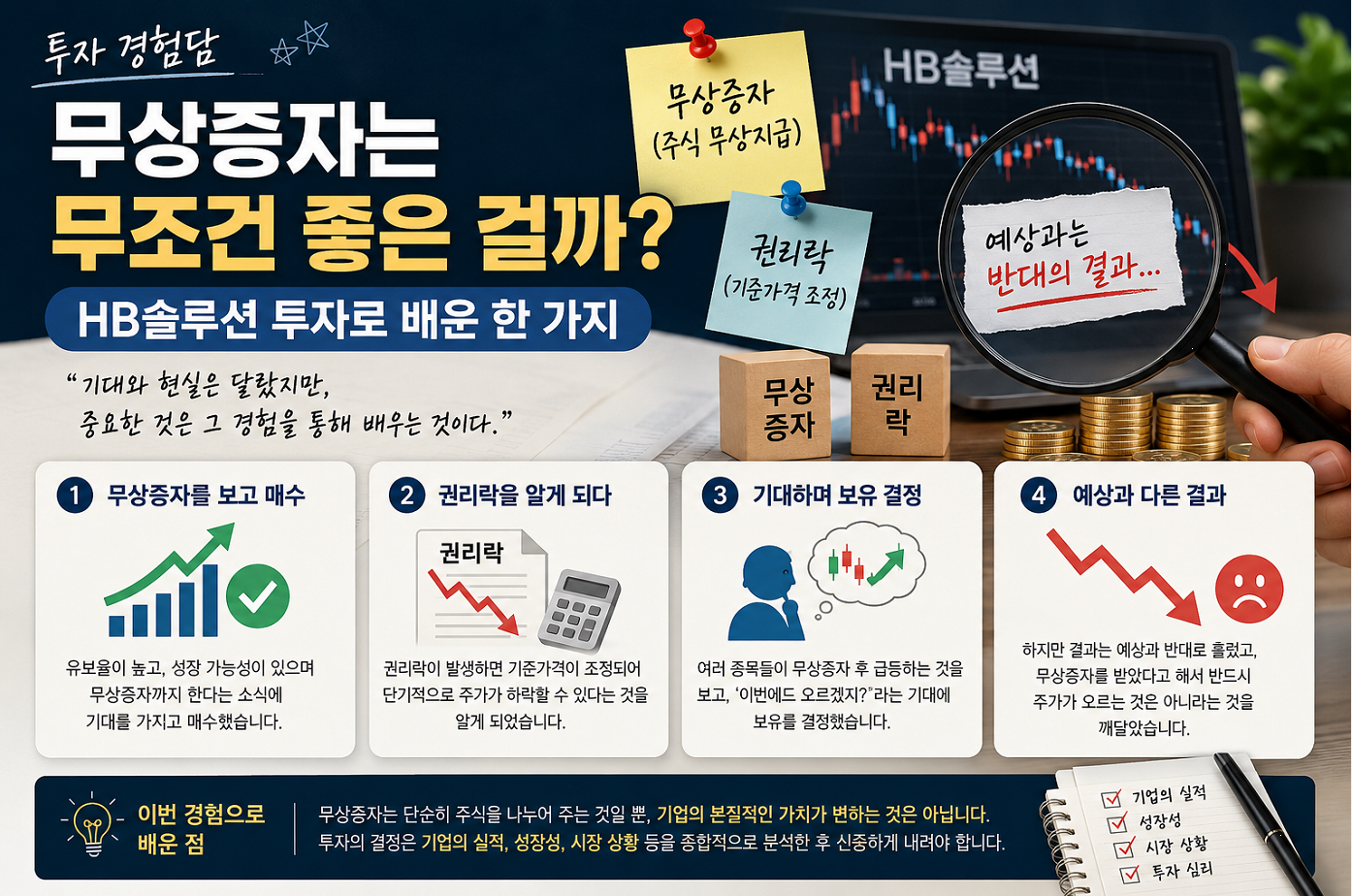 무상증자는 무조건 호재일까? HB솔루션 투자 경험으로 배운 교훈