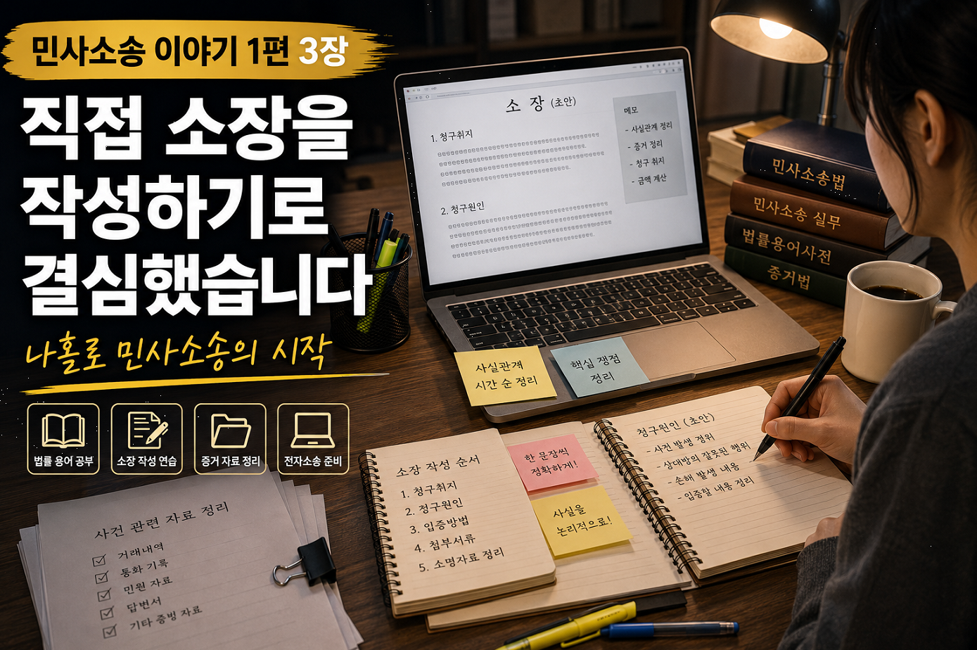 민사소송 이야기 제 1편 제3장- 직접 소장을 작성하기로 결심했습니다