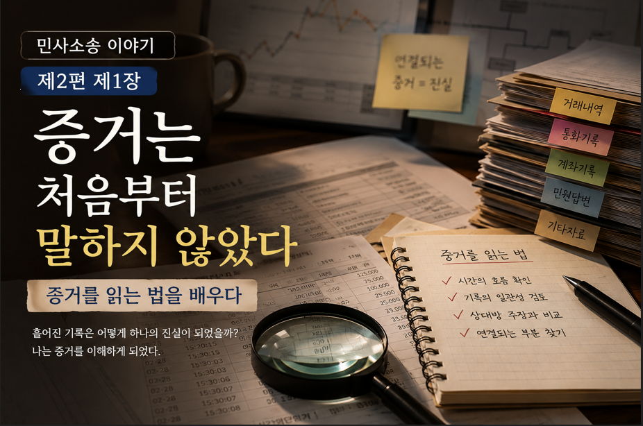 민사소송 이야기 제2편 제1장- 증거는 처음부터 말하지 않았다